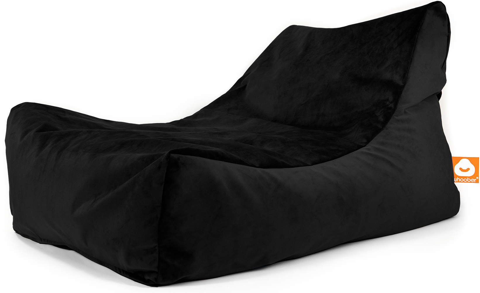 loungestoel zitzak velvet zwart - zacht en comfortabel - Wasbaar -