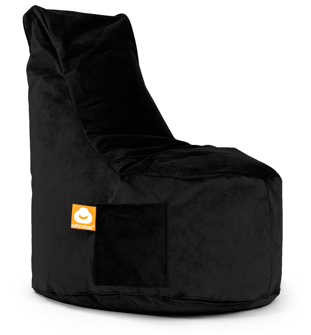 herhaling gebonden Of Whoober zitzak stoel "Nice" velvet zwart - Wasbaar - Zacht en comfortabel -  Zitzak.eu
